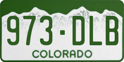 CO license plate 973DLB