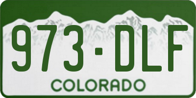 CO license plate 973DLF