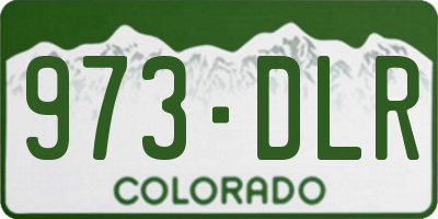 CO license plate 973DLR