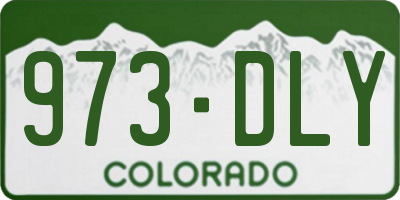 CO license plate 973DLY