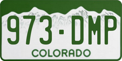 CO license plate 973DMP