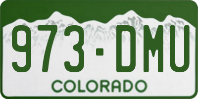 CO license plate 973DMU