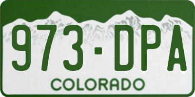 CO license plate 973DPA