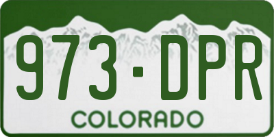 CO license plate 973DPR