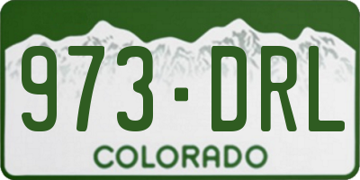 CO license plate 973DRL