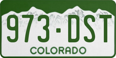 CO license plate 973DST