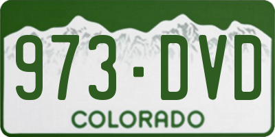 CO license plate 973DVD