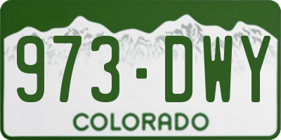 CO license plate 973DWY