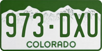 CO license plate 973DXU