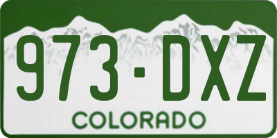 CO license plate 973DXZ