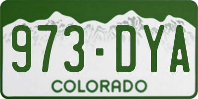 CO license plate 973DYA