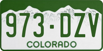 CO license plate 973DZV