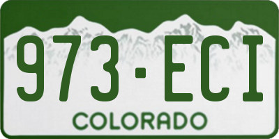 CO license plate 973ECI