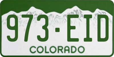 CO license plate 973EID