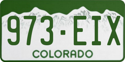 CO license plate 973EIX