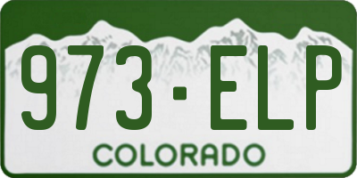 CO license plate 973ELP