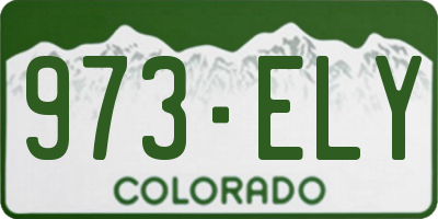 CO license plate 973ELY