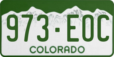 CO license plate 973EOC