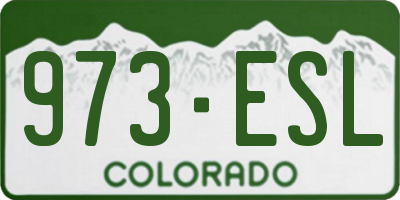 CO license plate 973ESL