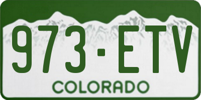 CO license plate 973ETV