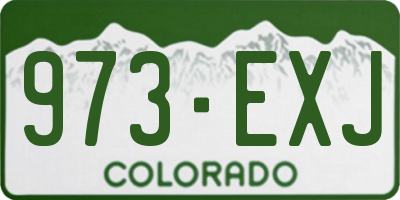 CO license plate 973EXJ