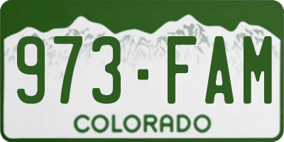 CO license plate 973FAM