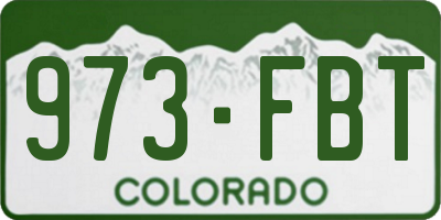 CO license plate 973FBT