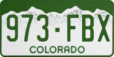 CO license plate 973FBX