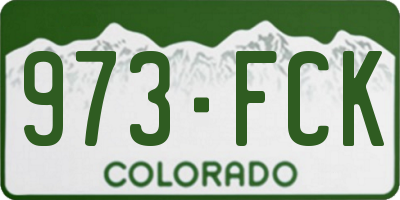 CO license plate 973FCK