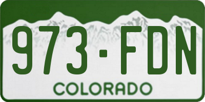 CO license plate 973FDN