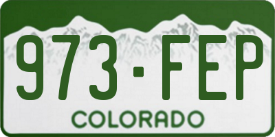 CO license plate 973FEP