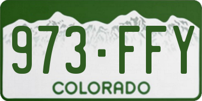 CO license plate 973FFY