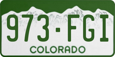 CO license plate 973FGI