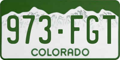 CO license plate 973FGT