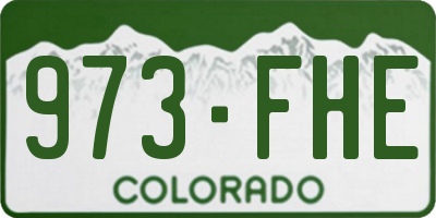 CO license plate 973FHE