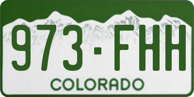 CO license plate 973FHH