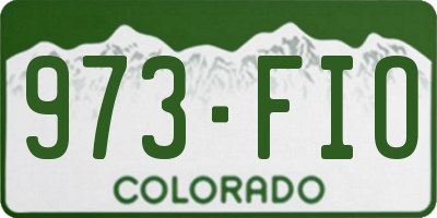 CO license plate 973FIO
