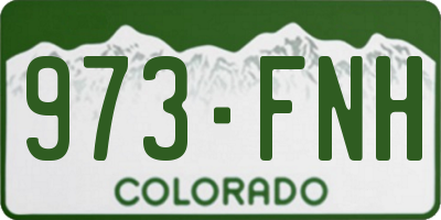 CO license plate 973FNH
