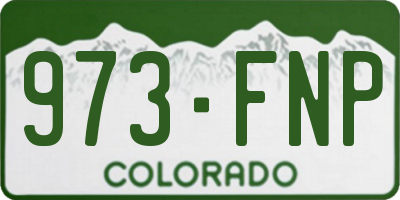CO license plate 973FNP