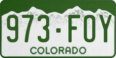 CO license plate 973FOY
