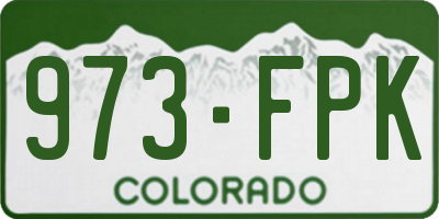 CO license plate 973FPK