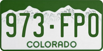 CO license plate 973FPO