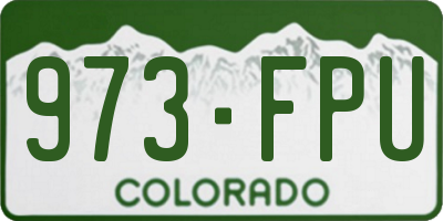 CO license plate 973FPU