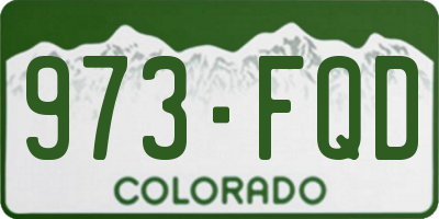 CO license plate 973FQD