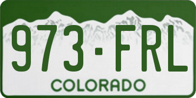 CO license plate 973FRL