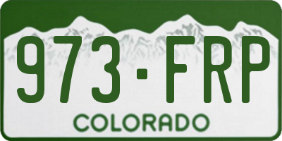 CO license plate 973FRP