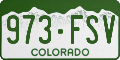 CO license plate 973FSV