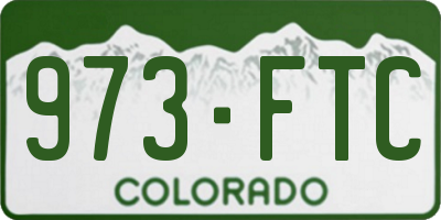 CO license plate 973FTC