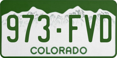 CO license plate 973FVD