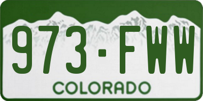 CO license plate 973FWW